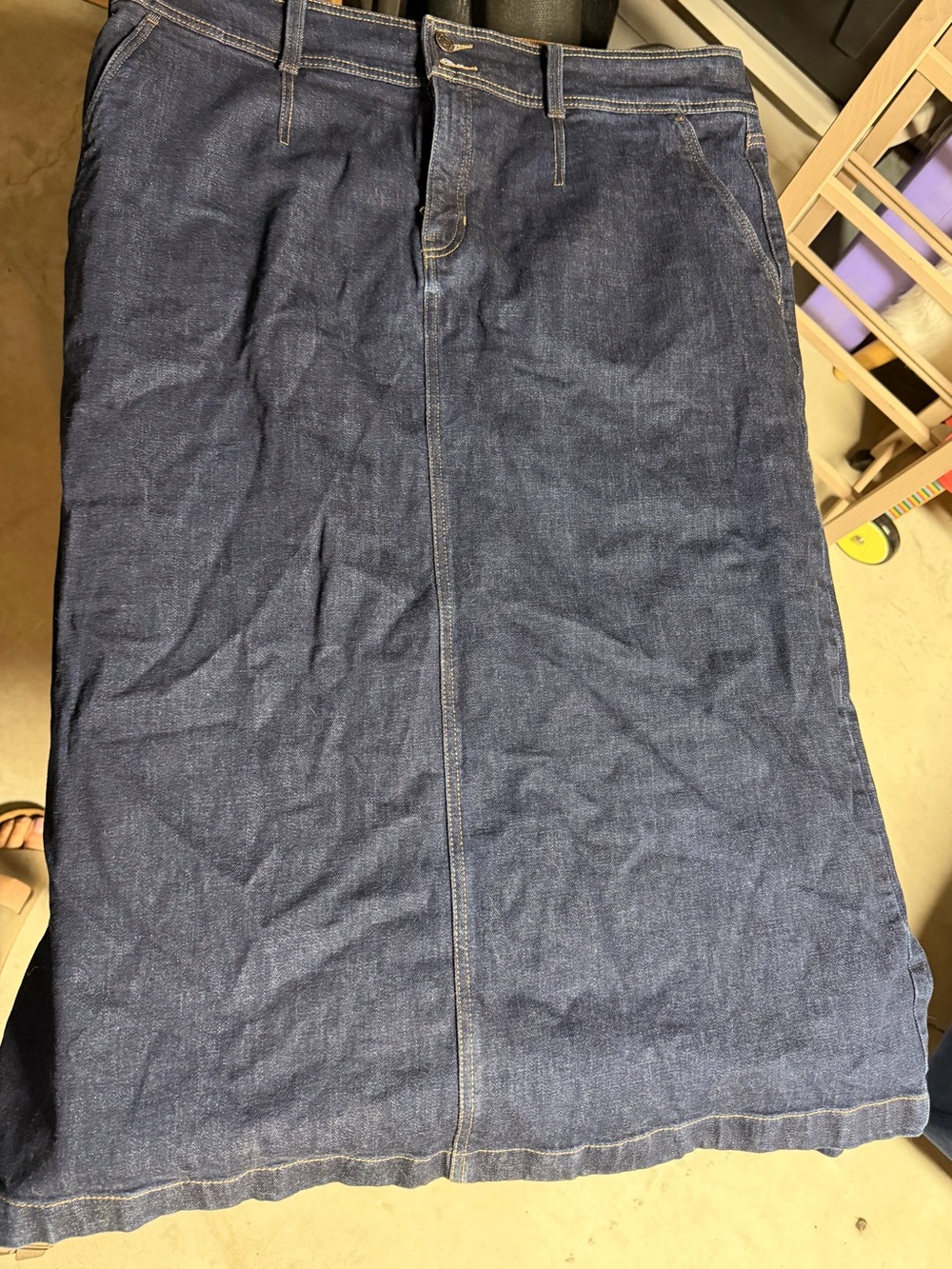 Banana Republic Dark Blue Denim Midi Skirt